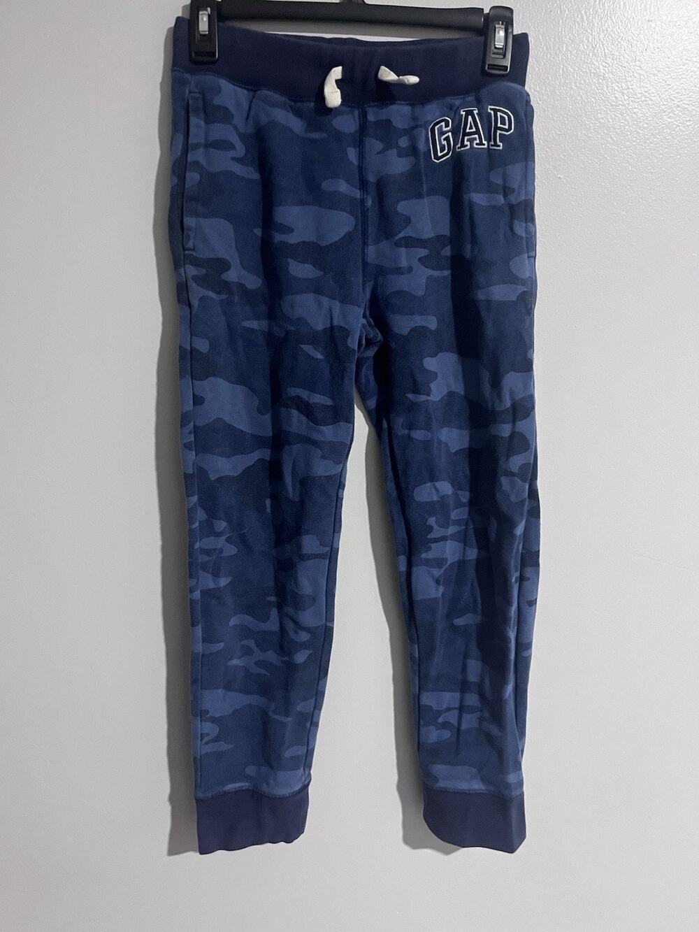 GAP Boys' Heritage Logo Pull-on Jogger Sweatpants Kids XL Blue Camo